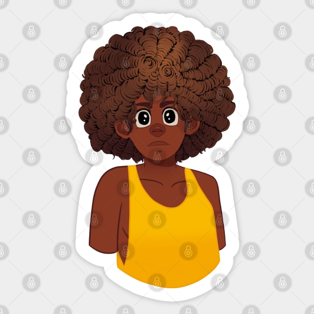 Radiant Afro Sticker by amys_warehouse 